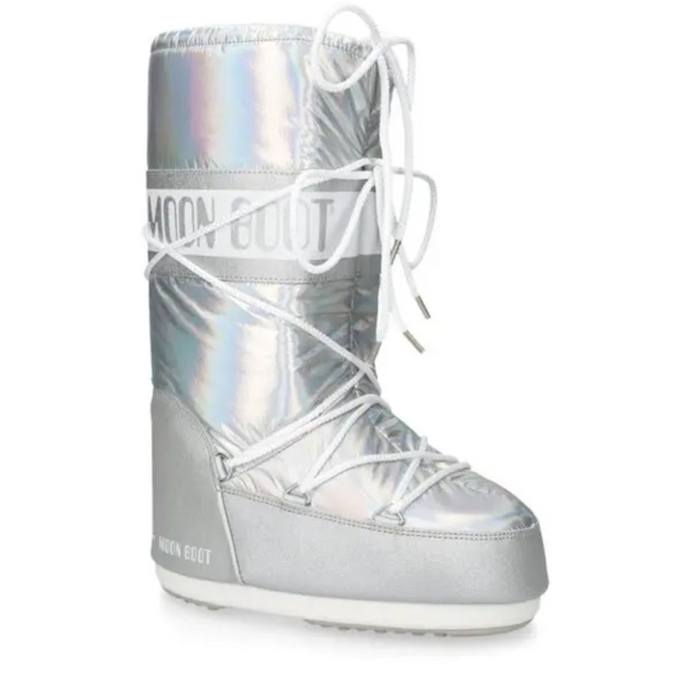 Moon Boot Holographic Silver Snow Boots US 5/6